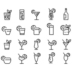 Cocktail Icons vector design