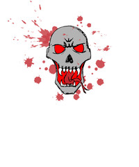 Skull and Blood Splatter