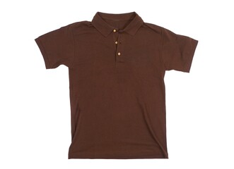 Brown T-shirt blank white background