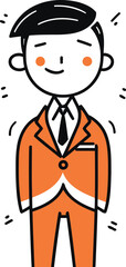 Cartoon businessman in suit. Vector illustration of a man in suit.