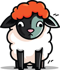 Cute Sheep Cartoon Mascot Character Vector Icon Illustration Design