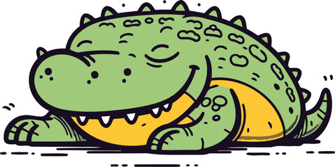 Crocodile. Cute cartoon character. Vector illustration.