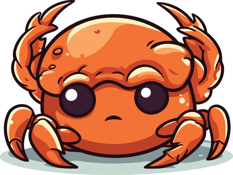 Crab cartoon character. Vector illustration isolated on a white background.