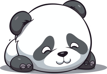 Cute panda isolated on a white background. Vector illustration.