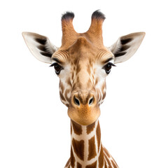 animal giraffe portrait isolated on white background