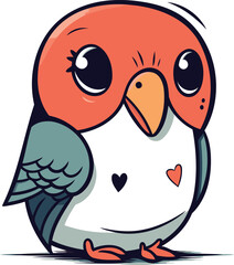 Cute cartoon bird. vector illustration isolated on a white background.