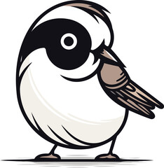 Bullfinch cartoon vector illustration isolated on white background. Cute bird.