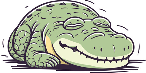 Crocodile isolated on a white background. Vector illustration.
