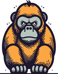 Gorilla. sketch for your design. Vector illustration EPS10