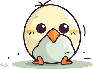 Cute chicken cartoon character. Vector illustration in a flat style.