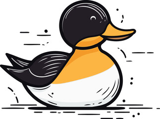 Duck vector illustration. Isolated on white background. Vector illustration.