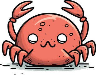 Cartoon crab. Vector illustration of a cute crab. Cartoon crab.