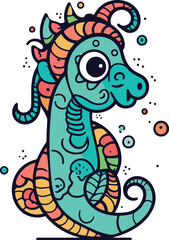 Zodiac sign dragon. Cute cartoon character. Vector illustration.