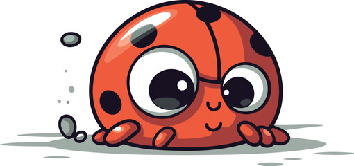 Cartoon ladybug. Vector illustration isolated on a white background.