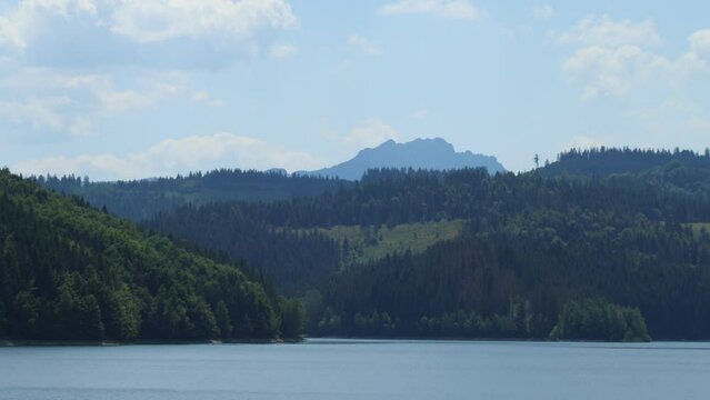 Nova bystrica lake in Mala Fatra, view on Veľk&yacute; Rozsutec