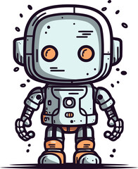 Cartoon robot. Vector illustration of a cute robot. Cartoon robot.