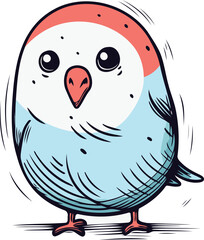 Cute cartoon parrot. Vector illustration of a cute parrot.