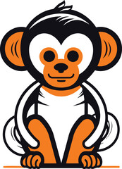 Monkey cartoon mascot. Vector illustration for your design logo. emblem. t shirt.