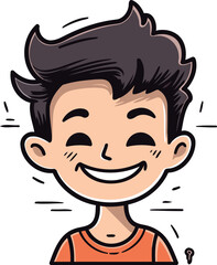 Vector illustration of a happy boy smiling and looking at the camera.