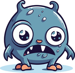 Cartoon monster. Vector illustration of a monster with big eyes.