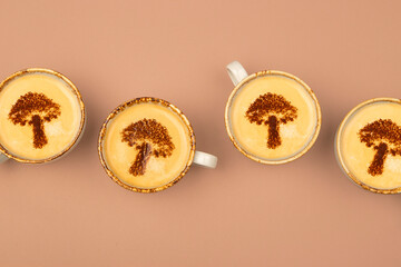 Mushroom coffee - trendy healthy drink with antioxidants.