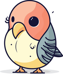 Cute cartoon parrot. Vector illustration in a flat style.