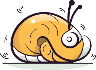 Cute cartoon snail isolated on a white background. Vector illustration.