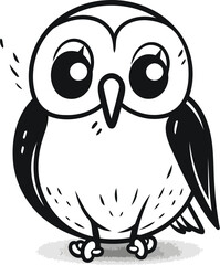 Cute cartoon owl. Vector illustration isolated on a white background.