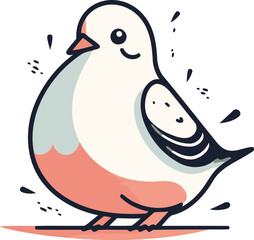 Pigeon doodle. Vector illustration in cartoon style.