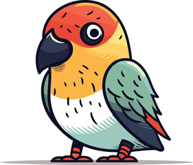 Parrot vector illustration. Isolated parrot on white background.