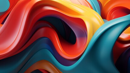 Abstract colorful 3d shape, cinema 4d, ambient occlusion, render, maya