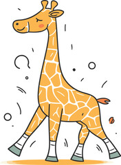 Giraffe. Cute hand drawn vector illustration of a giraffe.