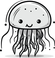 Jellyfish. Vector illustration of a cartoon funny jellyfish.