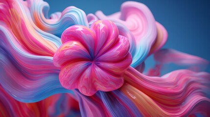 3d image of neon 3d cotton candy chromatic