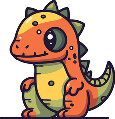 Cute cartoon dinosaur. Vector illustration isolated on a white background.