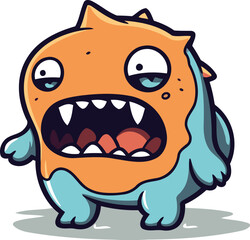 Funny cartoon monster. Vector illustration isolated on a white background.