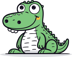 Cute crocodile. Vector illustration of a cartoon crocodile.