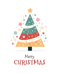 Colorful christmas tree card