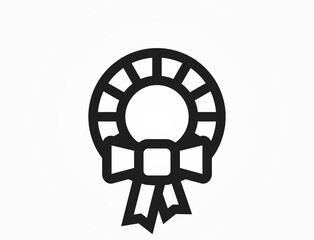 christmas wreath line icon. vector image for Christmas, New Year and winter design