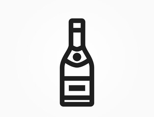 champagne line icon. vector image for Christmas, New Year and winter design