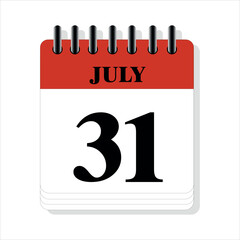 July 31 calendar date design