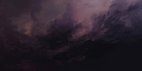 an abstract painting of purple and black clouds. Expressive Plum color oil painting background