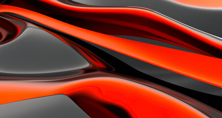 abstract red and black background with some smooth lines in it (3d render)
