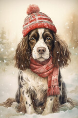 English Springer Spaniel Dog - obrazy, fototapety, plakaty