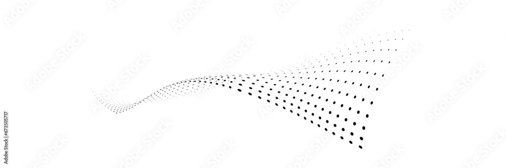 Poster technology abstract background. geometric dotted curve shapes.