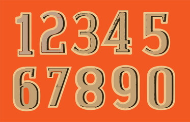 set of grunge numbers font