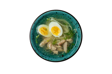 A plate of chicken soup