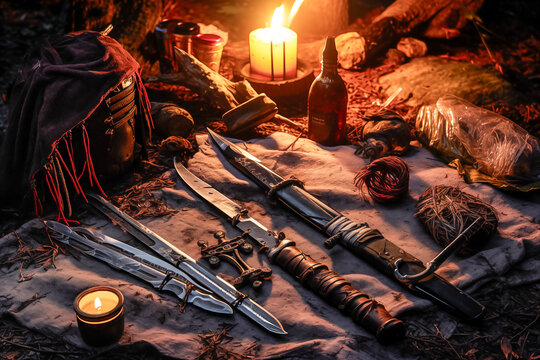 rogue hero equipment adventure pack including blades and alchemy fire, lockpick and candles