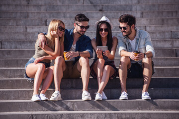 Fototapeta premium Young people walking outdoors