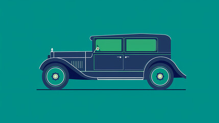 Illustration of old vintage classic old-timer car